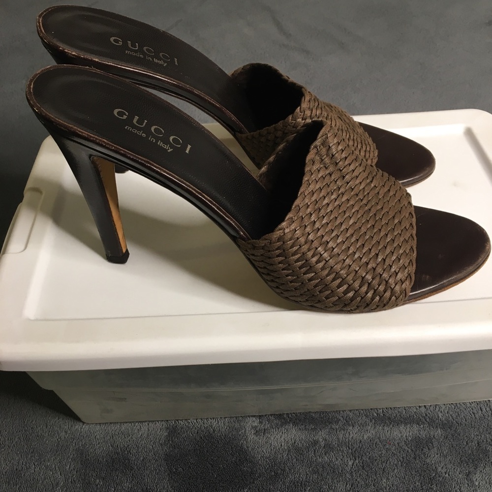 Gucci slip on heels.